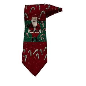 Save The Children Lauren Age 11 Candy Cane Santa Claus Vintage Novelty Necktie